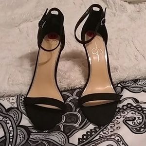 Black Strappy Low Heel